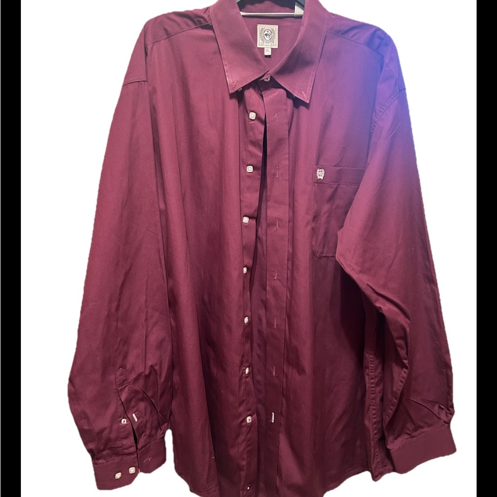 Cinch Men's Deep burgundy Button Down Shirt XL